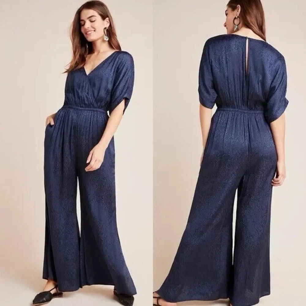 Maeve by Anthropologie Midnight Blue Jumpsuit NWT - Picture 1 of 6